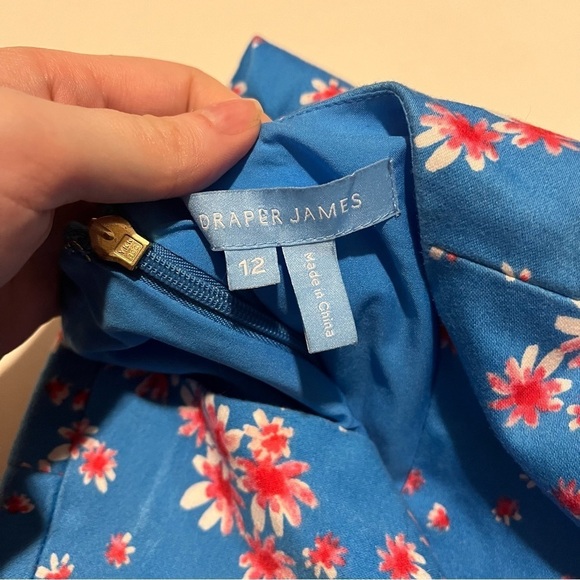 Draper James Blue Floral Dress Size 12 ASO Ginger Zee Good Morning America Celeb - Picture 7 of 10